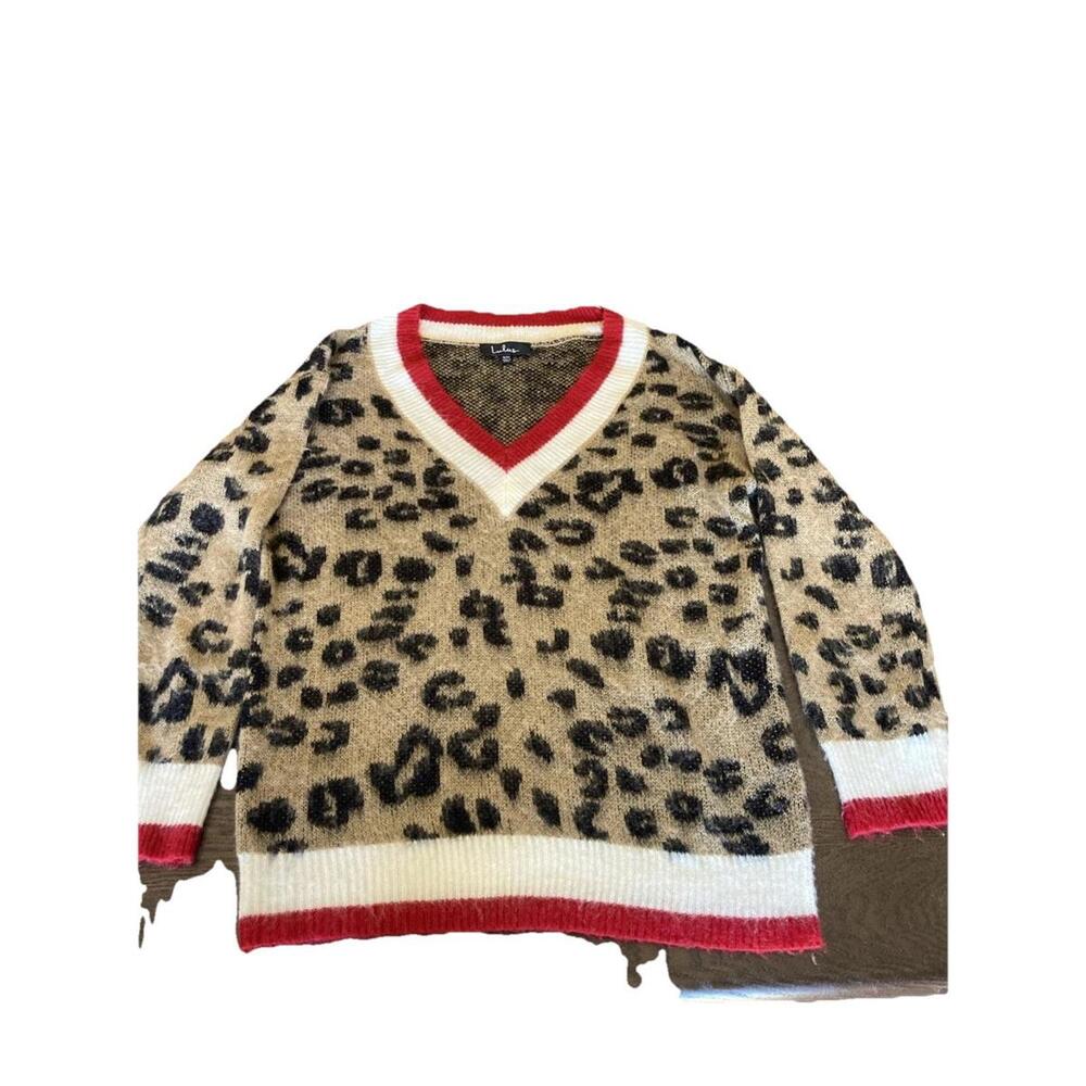 Lulus‎ Cheetah Print Fuzzy Sweater - Picture 3 of 9